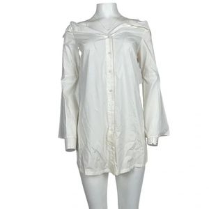 Button Down Shirt Dress White